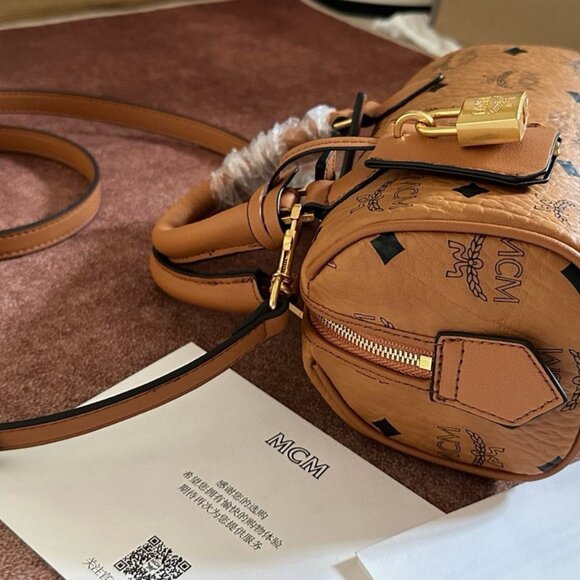 MCM Mini Boston Bag Visetos Boston Bag - Picture 6 of 8